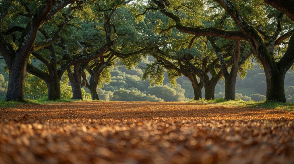 Cork oak trees